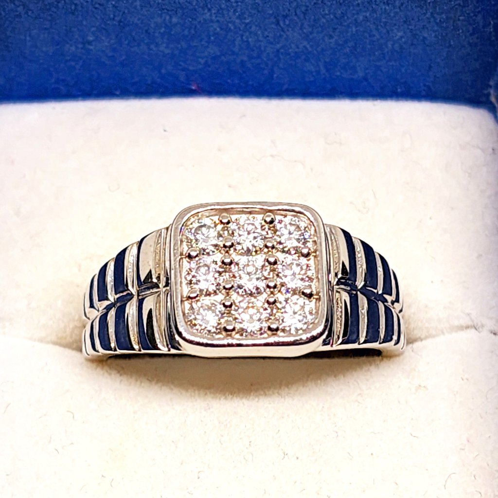 Men's Moissanite Ring In Platinum Over 925 Sterling Silver Sz 12 1.00 Ct